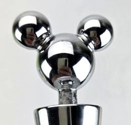 Disney Parks Mickey Mouse Wine Bottle Stopper Chrome Metal Silver Tone