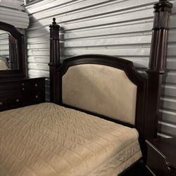 King Poster Bed Complete 10 Piece Set Hardwood Cherry