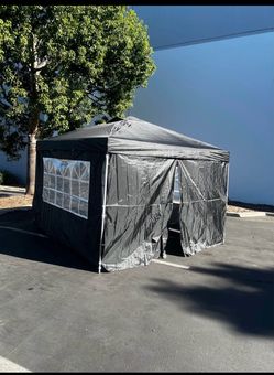 New 10x10!Black Pop-Up Canopy Tent with 4 Side Walls