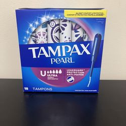 Tampax Pearl Tampons with LeakGuard Braid, Ultra Absorbency, 18 Count