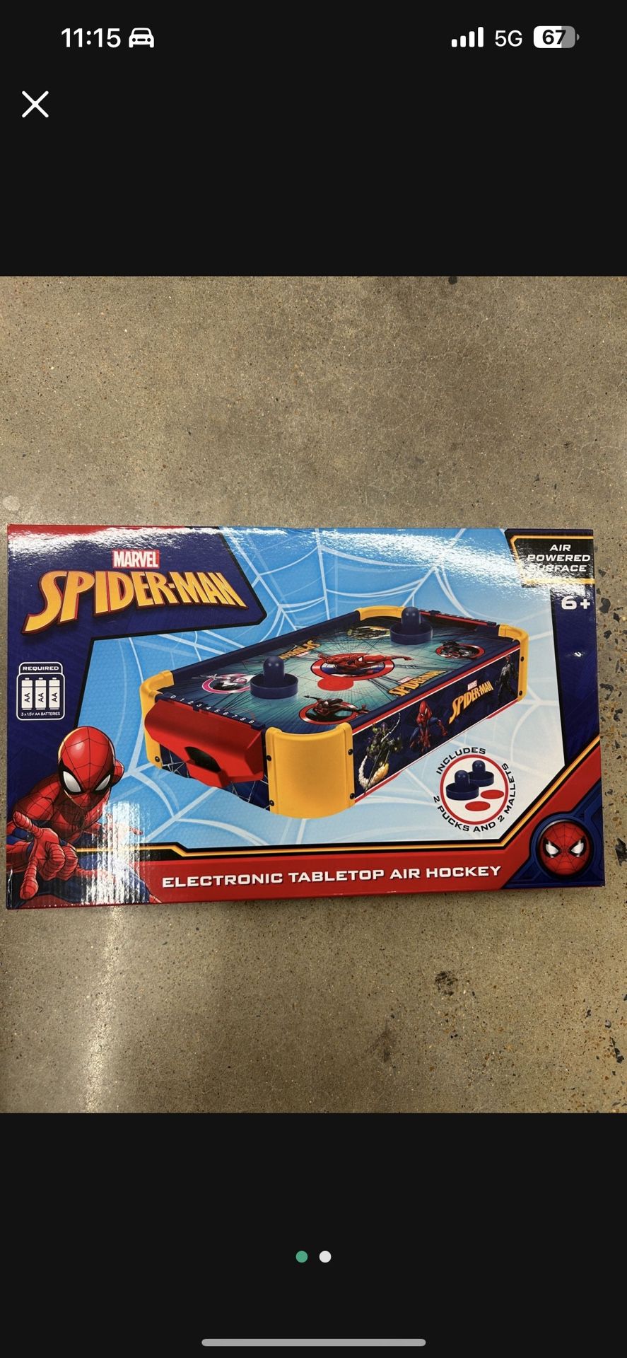NWT Marvel Spider-Man Electronic tabletop Air Hockey