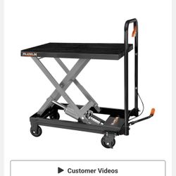 Brandnew in factory sealed box hydraulic lift table cart 500lbs full warranty with receipt 100% good