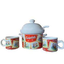 Campbells Soup Tureen & Soup Mugs