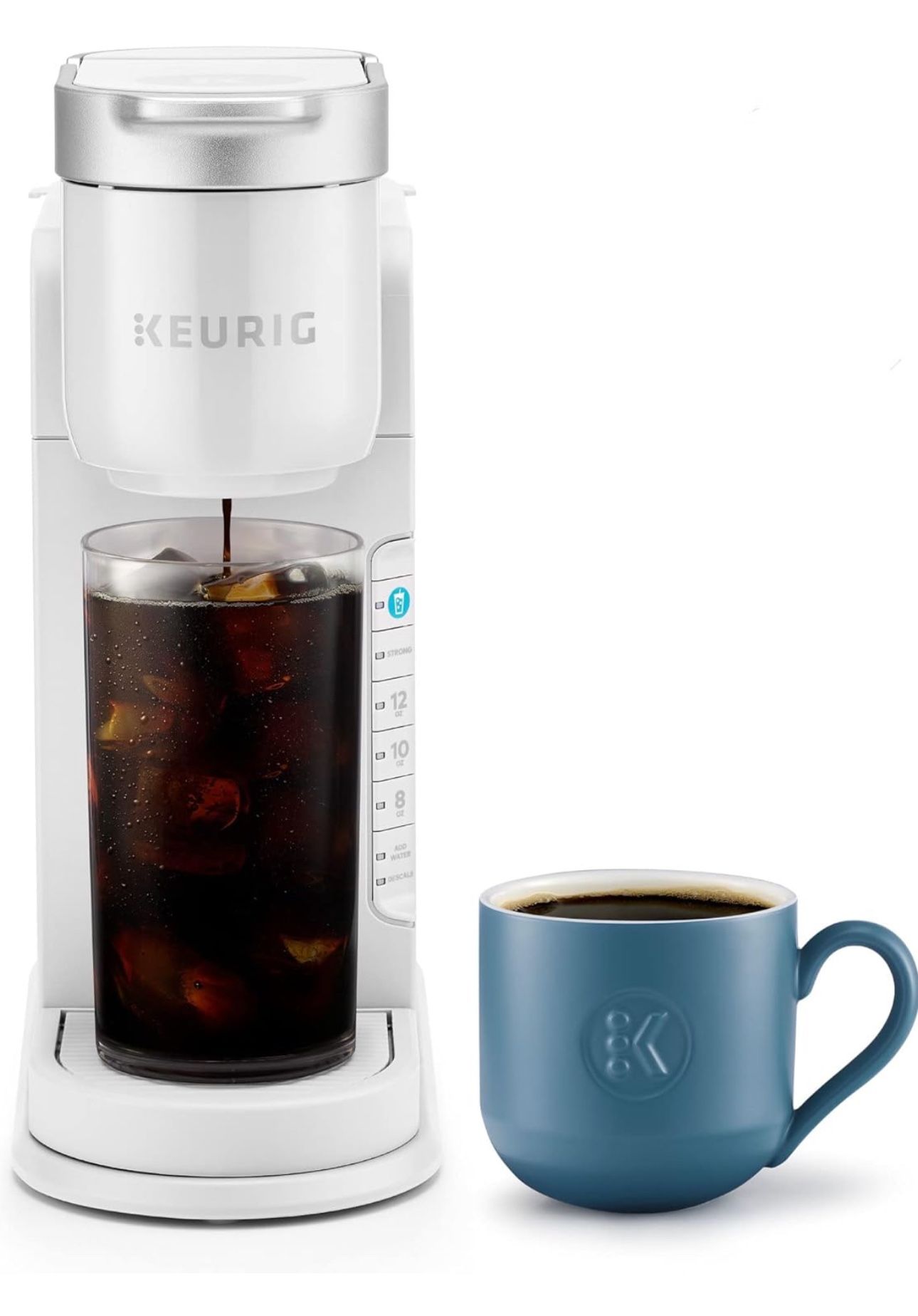Keurig K-Iced Coffee Maker, Single Serve K-Cup Pod Iced Coffee Maker, With Hot and Cold Coffee Capabilities, Brews Any K-Cup Pod, White
