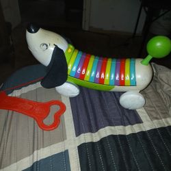 Abc Pull Behind Dog,truck With Shapes And Dinosaur With Accessories