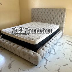New Queen Bed Frame With Mattress 