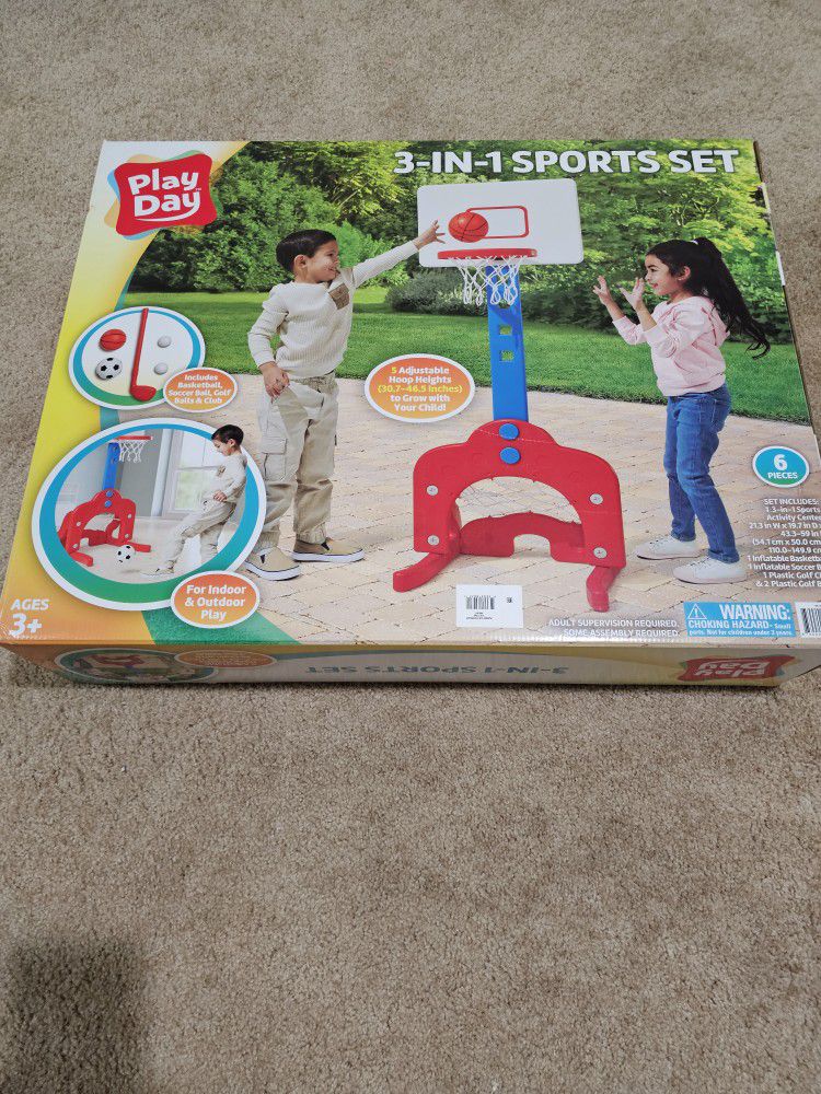 NEW - 3-in-1 Junior Sports Set - Basketball, Soccer and Golf for Kids
