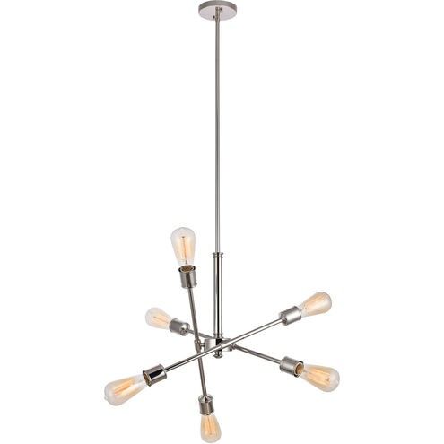 Axel 6 Light 17 inch Polished Nickel Pendant Ceiling Light

