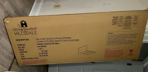 Queen size bed frame leather headboard, brand new inbox