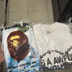 bape t shirt and alocs t shirt new with tags 