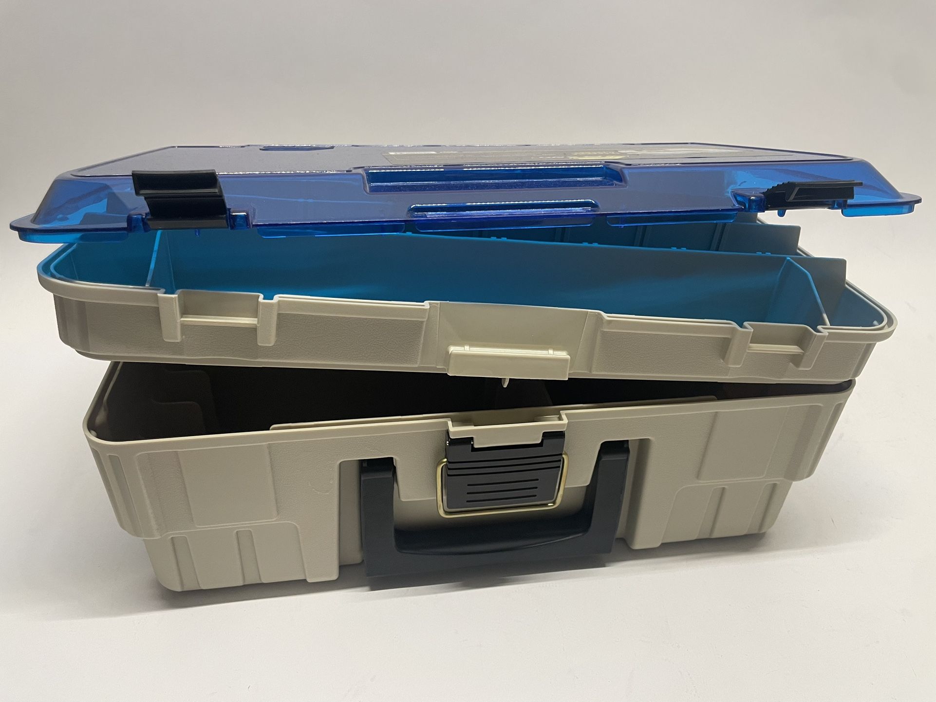 Plano Magnum 2 Level Blue/beige Tackle Box Storage Organizer Container 