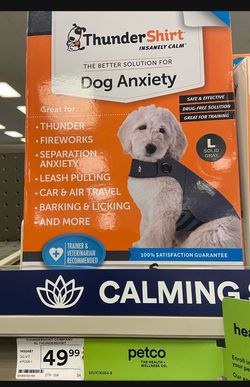 Dog ThunderShirt Large Gray Anxiety Vest Calming Jacket Fireworks New