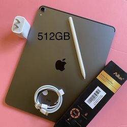 Apple IPad Pro 12.9” 3rd Generation (Face ID/Liquid Retina / Latest IOS 26) 512GB with keyboard, Pen & Accessories