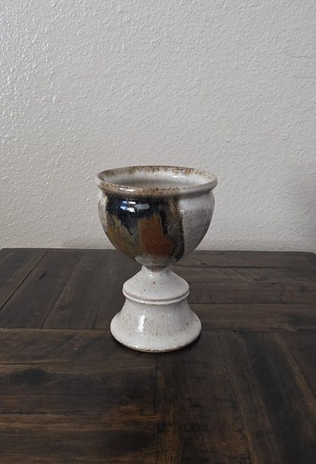 Rustic Boho Pottery Goblet  
