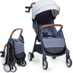 Lightweight Baby Stroller, Besrey Self Folding Travel Stroller Baby Carriage with One-Hand Gravity Fold, Waterproof Canopy, Toddler Compact Stroller w