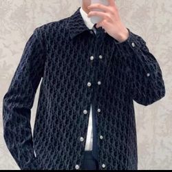 2025 Autumn New Arrival Dior Classic Logo All-Over Jacquard Denim Jacket - Couples Style Casual Outerwear (Unisex) 