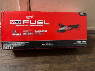 Milwaukee M18 FUEL Brushless 5 in. Flathead Braking Grinder with Paddle Switch No-Lock (Tool-Only) New