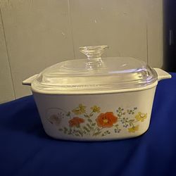 1977 Vintage Corningware Pyrex lid Wildflower 