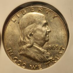 1963 Benjamin Franklin  Half Dollar Mint D "FBL"