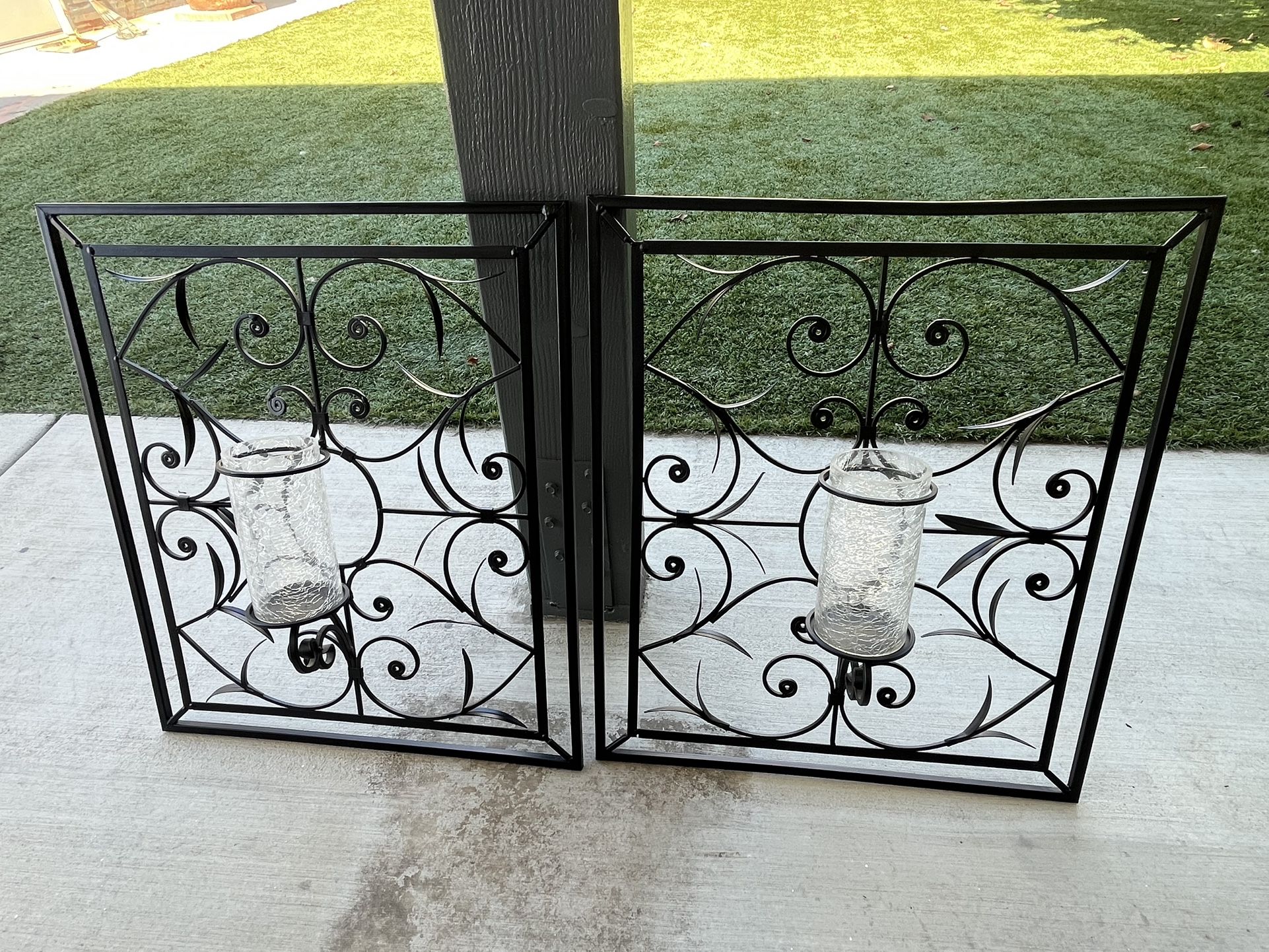 Metal Wall Decoration Set W Candle Holder