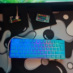 K60 Gaming Keyboard 61 Keys. USB Cable