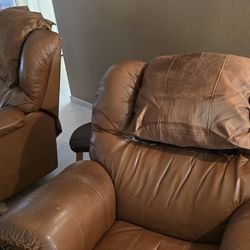 Two Leather Recliners 