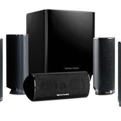 BRAND NEW Harman Kardon HKTS 16BQ 5.1 Channel Home Theater Speaker Package (Black).