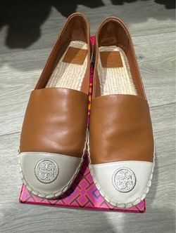 Tory Burch Color-Block Flat Espadrilles – Ambra / Dulce de Leche (Size 7.5)