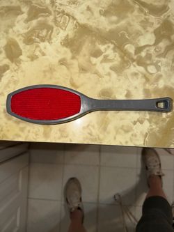Vintage Brush 2 Sided Lint Brush Flint, MI Helmac Products gray/red
