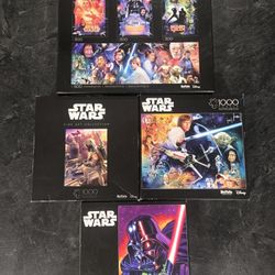 Lot Of 7 Disney Star Wars Buffalo Games Jigsaw Puzzles (Complete)