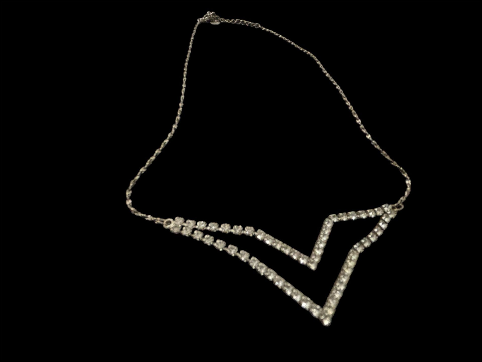 Crystal Rhinestone "V" Necklace