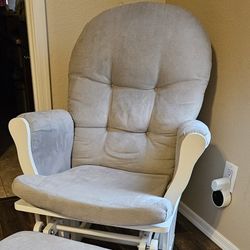Grey And White Rocking Chair
