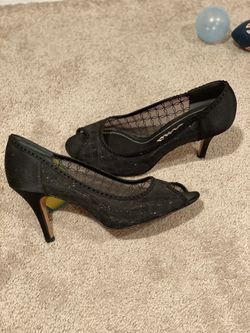Sparkly see through black heels size 8 1/2