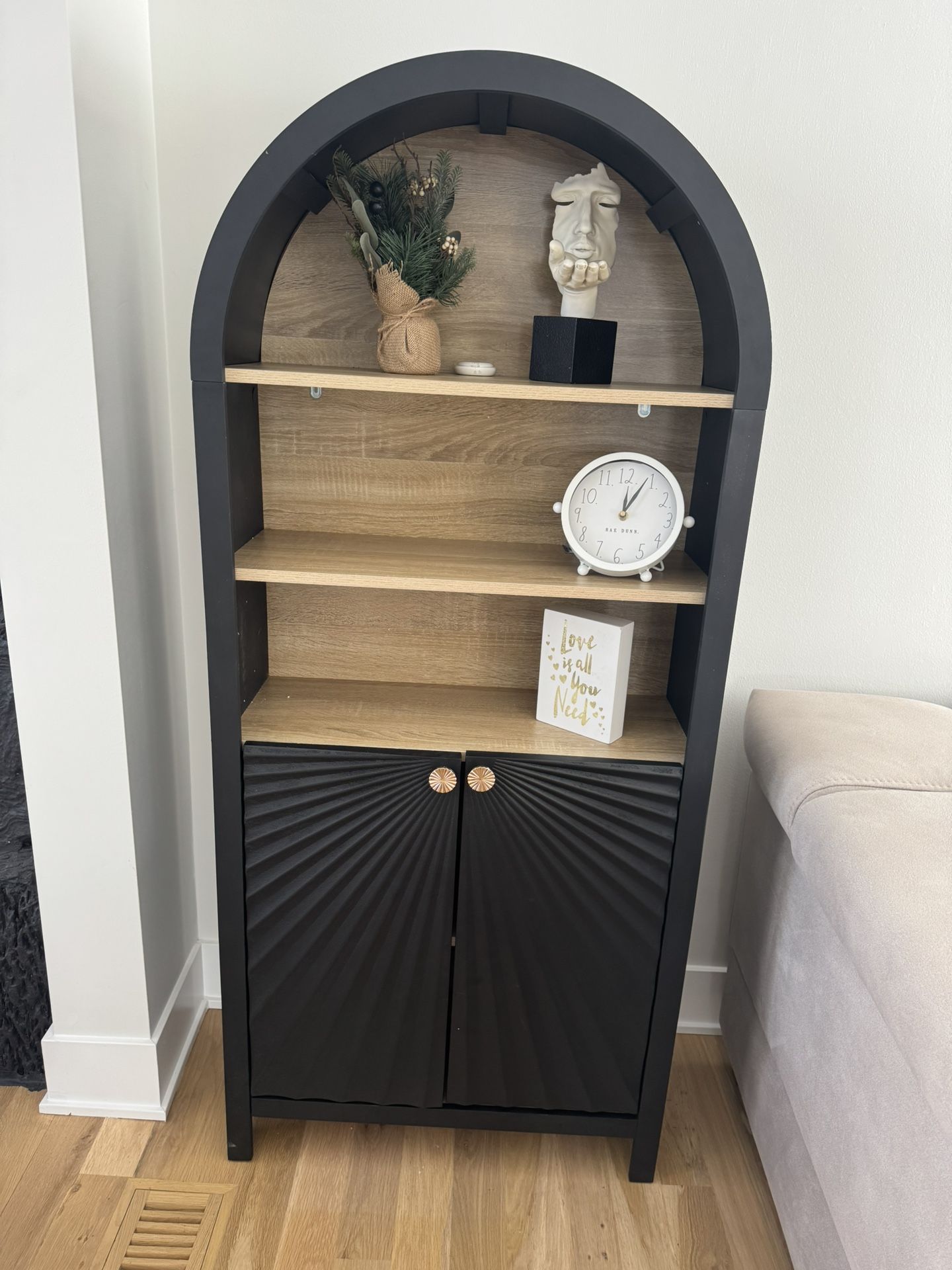 Mid-century Arched Bookcase. The cabinet is already assembled!