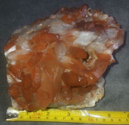 Fire quartz cluster