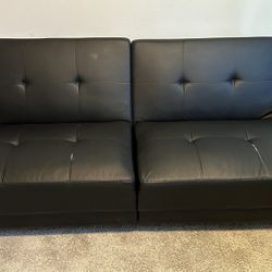 Black Couch with Futon Conversion