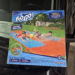 Triple slip n slide summer play slide