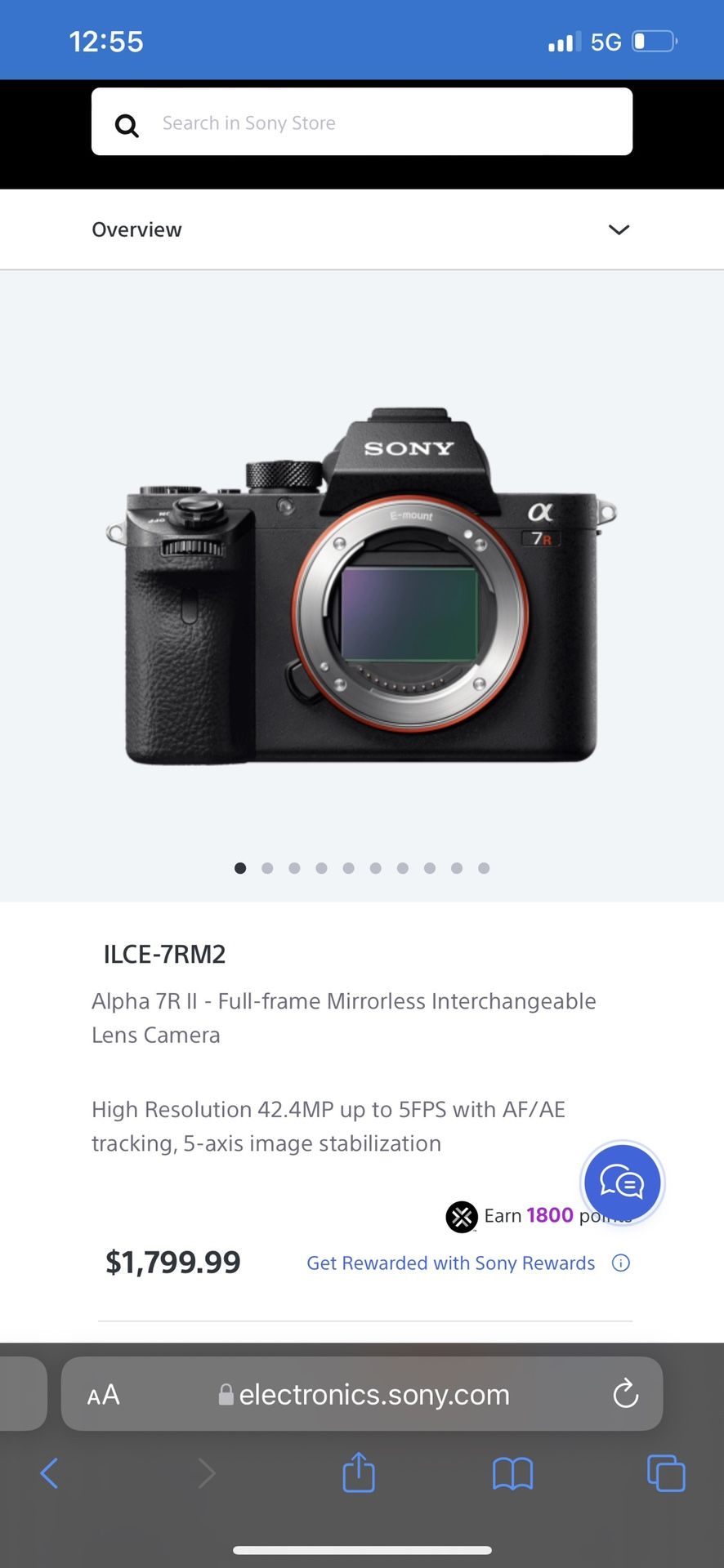 Sony A7rii (Body Only)
