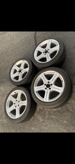4 — 245/40r18 5x112 5x4.41 Stock Mercedes E350 CLA CLS C300 Audi Vw Wheels Rims Tires!!!!!!