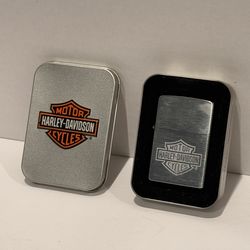 Zippo Harley Davidson HD Logo Brushed Chrome Windproof Lighter