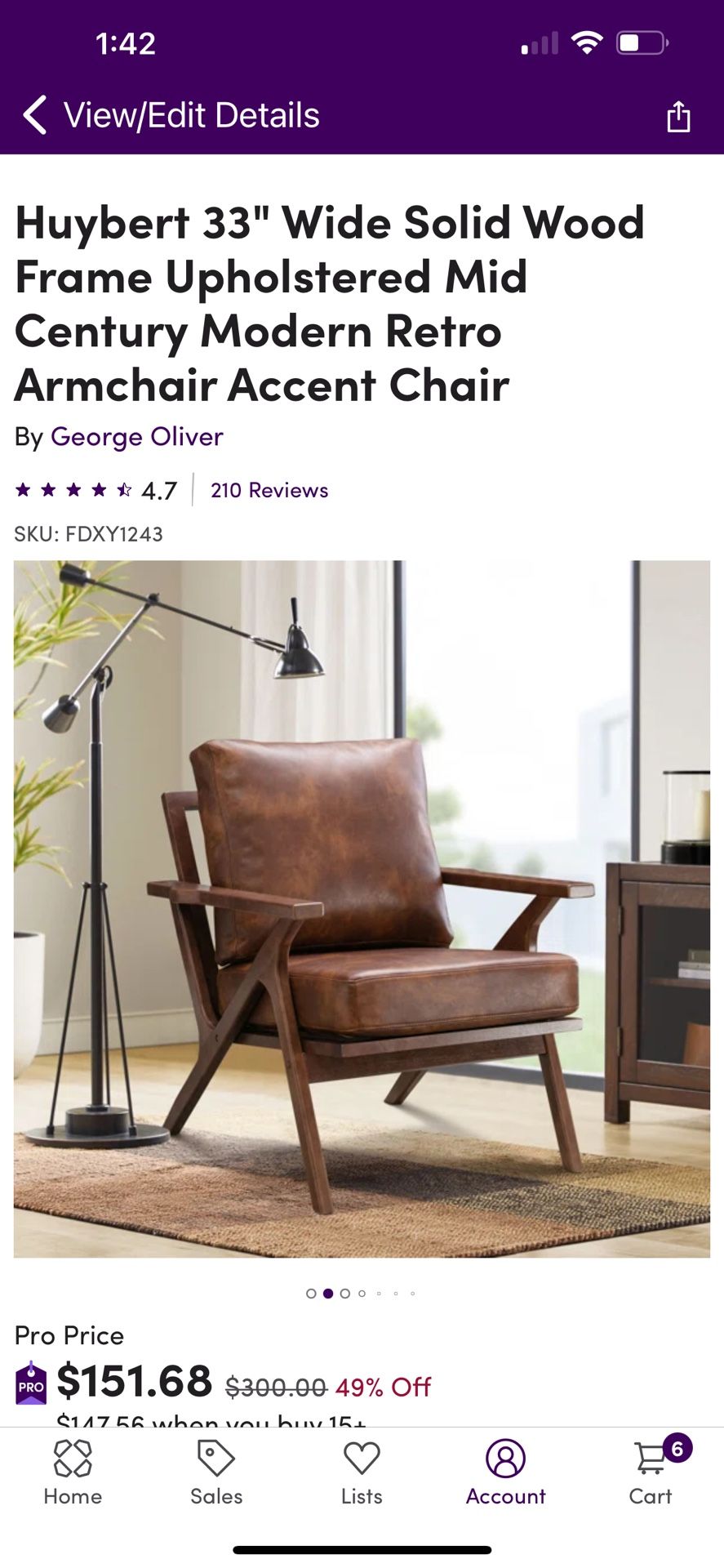 2 Modern Retro Accent Chairs