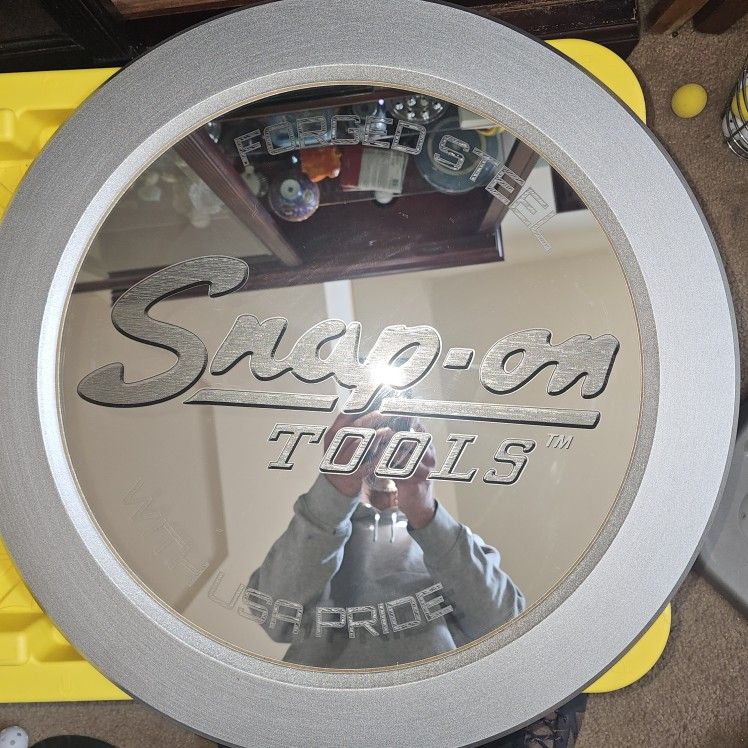 Snap On Tools Mirror 22.5" Perfect For The Garage, Shop, or Man Cave
