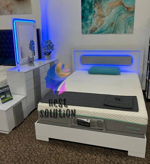 BEDROOM  BEAUTIFUL LED LIGHTS (WITHOUT MATTRESS)😍HOT 🔥 SALE
