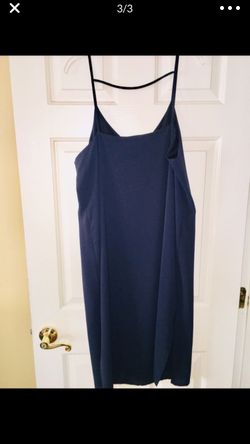 Navy blue shear double lining dress size 14- brand new