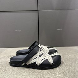 Rick Owen’s granola Leather Megalace Slides