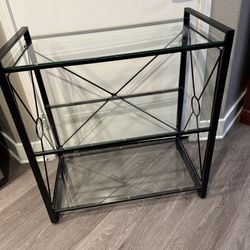 Metal And Glass 3 Tier Bookcase
