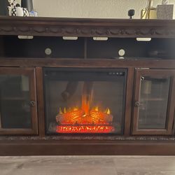 TV Stand Built In Fireplace 