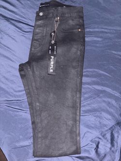 GLOSSY BLACK PURPLE JEANS