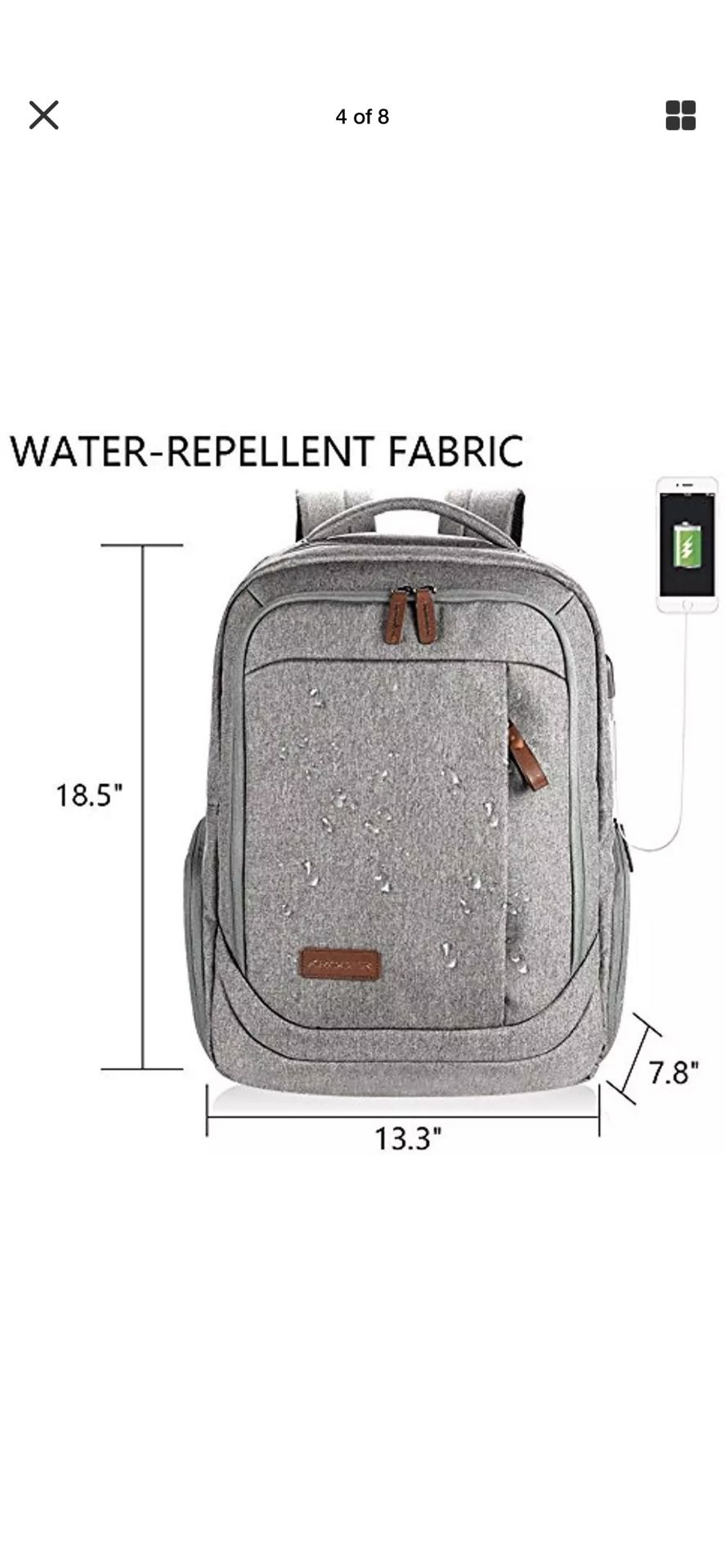 Krosser laptop backpack light grey