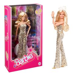 Barbie The Movie Margot Robbie As Barbie Gold Disco Jumpsuit NEW